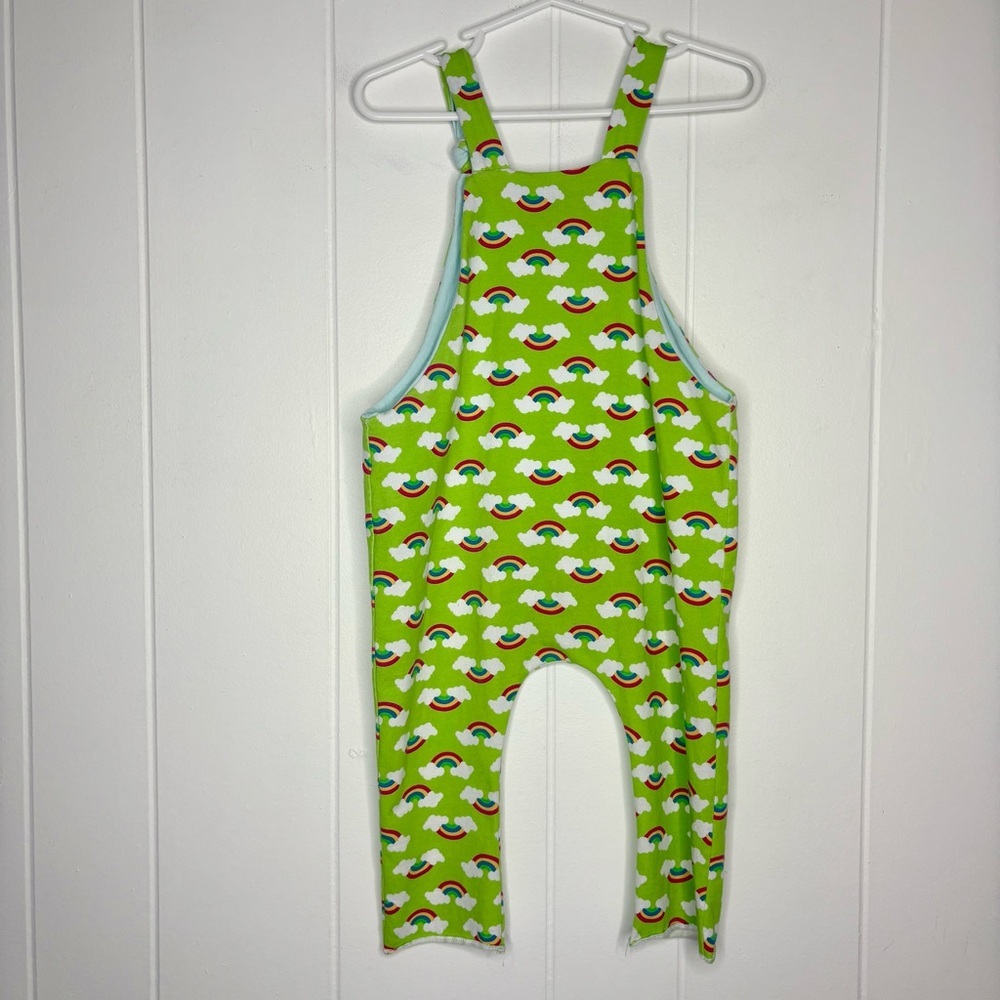 🌈 Handmade Rainbow Dungarees Jumpsuit One Piece Jersey Soft Comfy Kid’s Size 2T - Picture 5 of 6